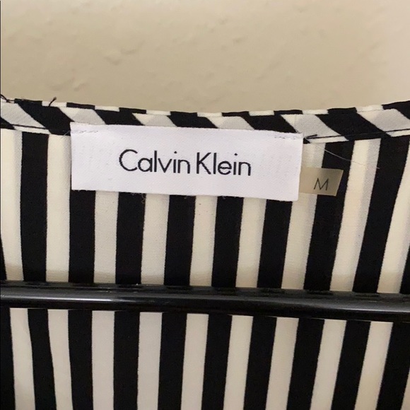 Calvin Klein boatneck striped pull-over blouse - Picture 4 of 4